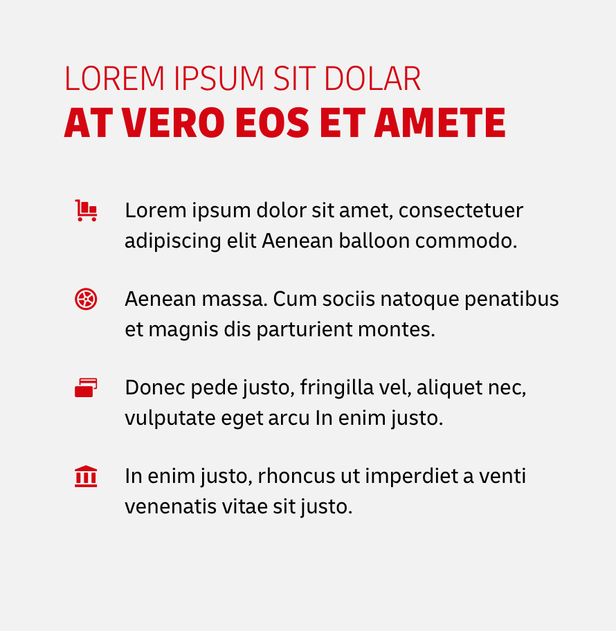Use different icons as bullet points to help illustrate the content.