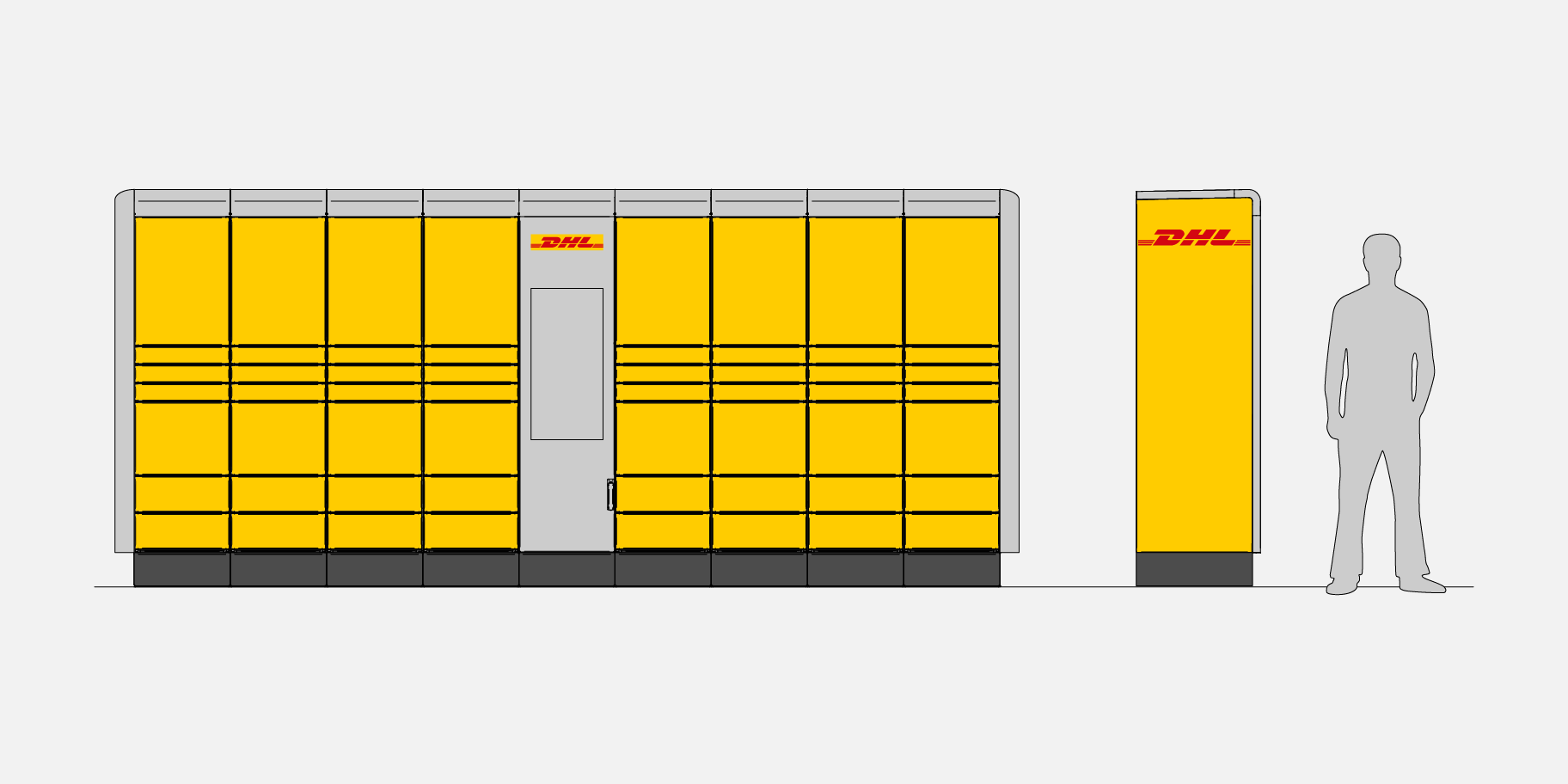 For lockers only partially used by DHL and which have their own color ...